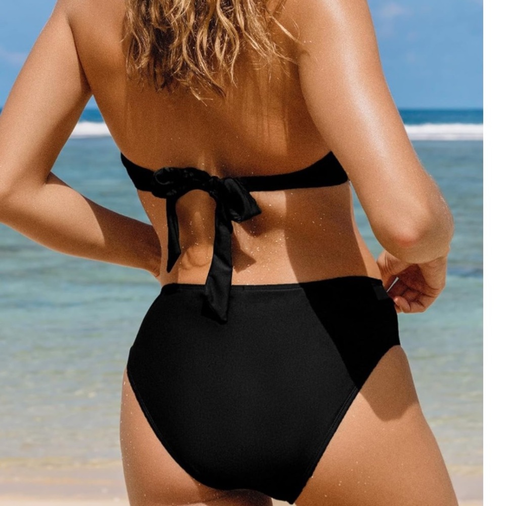 NWT CUPSHE Bikini Set Swimsuit Bandeau Size Large - Picture 3 of 9